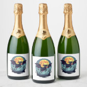 Bat Cow um Mitternacht Schaumweinetikett (Flaschen)