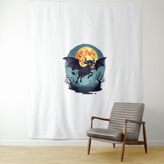 Bat Cow um Mitternacht Wandteppich (Beispiel)