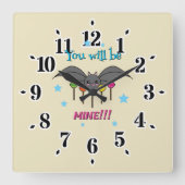 Bat Craving Lollipops - You Will Be Mine Quadratische Wanduhr (Vorderseite)
