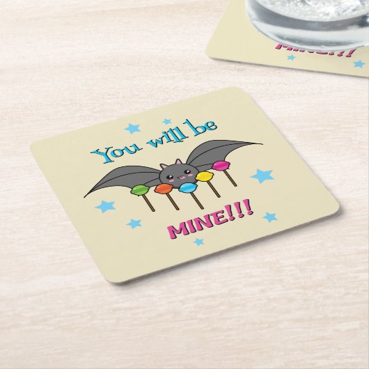 Bat Craving Lollipops - You Will Be Mine Rechteckiger Pappuntersetzer (angewinkelt)