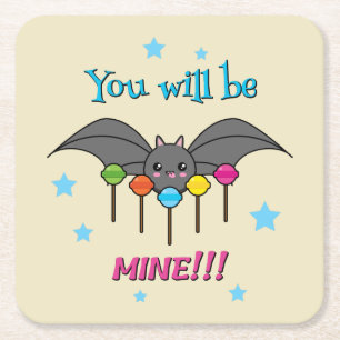 Bat Craving Lollipops - You Will Be Mine Rechteckiger Pappuntersetzer