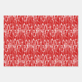 Bat Crazy Goth Girl Gothic Scratchy Horror Text Geschenkpapier Set (Vorderseite 2)