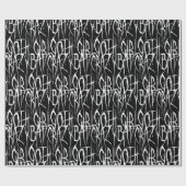 Bat Crazy Goth Girl Scratchy Gothy Horror Text Geschenkpapier (Flach)