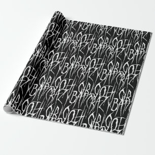 Bat Crazy Goth Girl Scratchy Gothy Horror Text Geschenkpapier