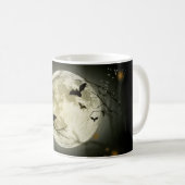 Bat & Crow White Coffee Tasse (VorderseiteRechts)