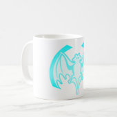 Bat Cyan Inv the MUSEUM Zazzle Geschenke Kaffeetasse (Vorderseite Links)