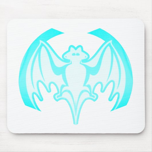 Bat Cyan Inv the MUSEUM Zazzle Geschenke Mousepad (Vorne)