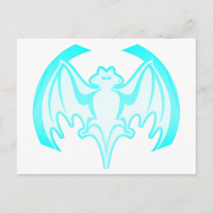 Bat Cyan Inv the MUSEUM Zazzle Geschenke Postkarte