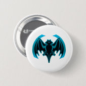 Bat Cyan The MUSEUM Zazzle Geschenke Button (Vorne & Hinten)