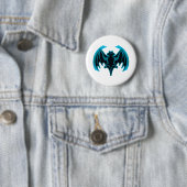 Bat Cyan The MUSEUM Zazzle Geschenke Button (Beispiel)