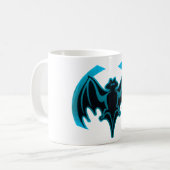 Bat Cyan The MUSEUM Zazzle Geschenke Kaffeetasse (Vorderseite Links)