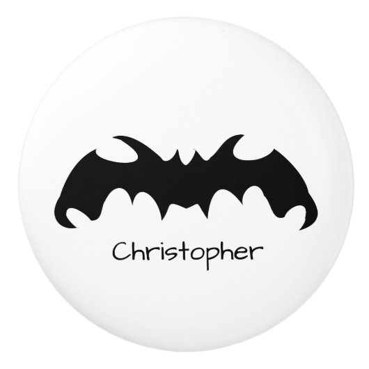 Bat Design Personalised Keramikknauf (Vorderseite)