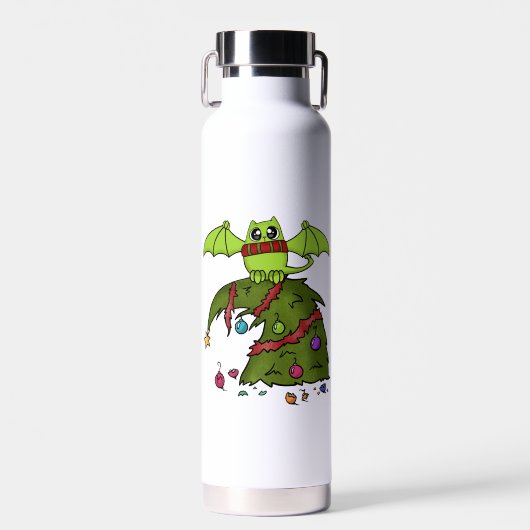 Bat Dragon Cat auf Weihnachtsbaum Trinkflasche (Vorne)