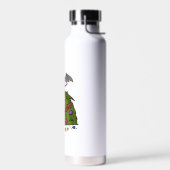 Bat Dragon Cat mit Weihnachtsmannmütze über Weihna Trinkflasche (Links)