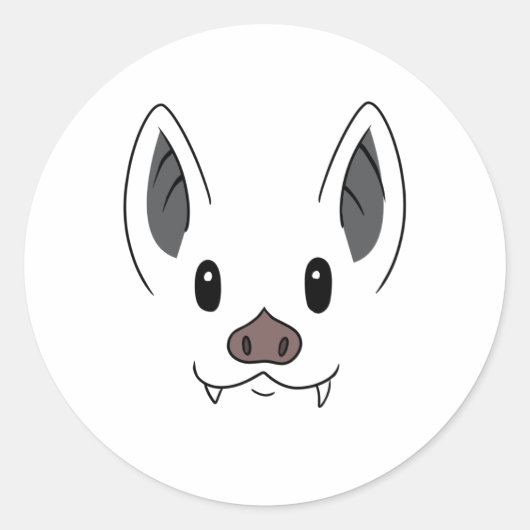 Bat Face Runder Aufkleber (Vorderseite)