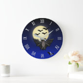 Bat Flight Halloween Wall Clock römische Zahlen Große Wanduhr (Zuhause)