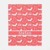 Bat Ghost Coral Fleece Blanket (Vorderseite)