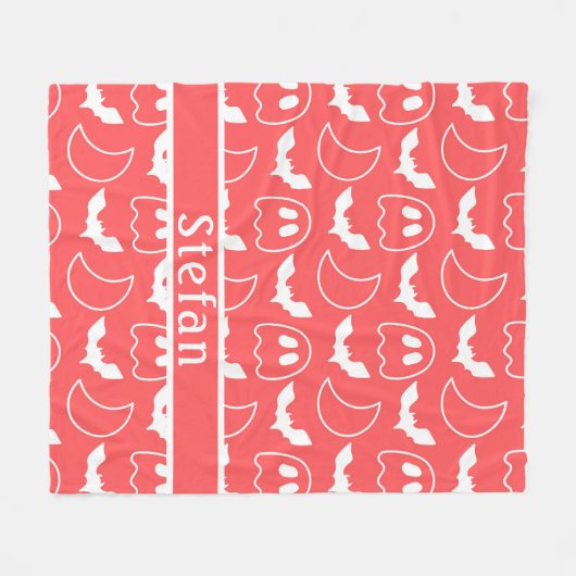 Bat Ghost Coral Fleece Blanket (Vorderseite (Horizontal))