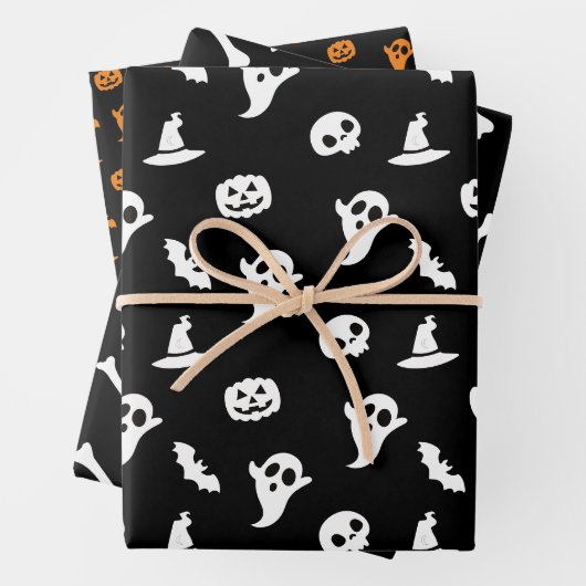 Bat-Ghost-Halloween-Muster Geschenkpapier Set (Beispiel)
