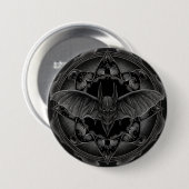 Bat Gothic Dark, Ai Generated Design Button (Vorne & Hinten)