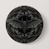 Bat Gothic Dark, Ai Generated Design Button (Vorderseite)