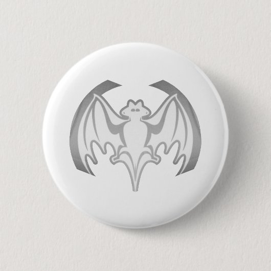 Bat Gray Inv MUSEUM Zazzle Geschenke Button (Vorderseite)