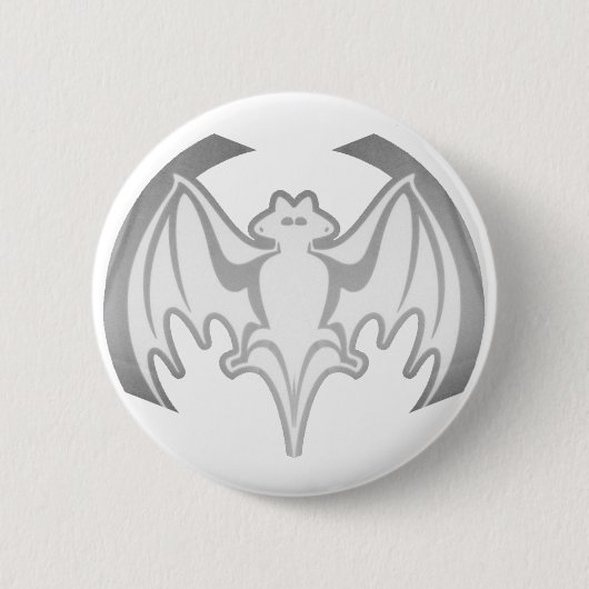 Bat Gray Inv MUSEUM Zazzle Geschenke Button (Vorderseite)