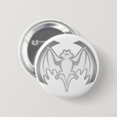 Bat Gray Inv MUSEUM Zazzle Geschenke Button (Vorne & Hinten)