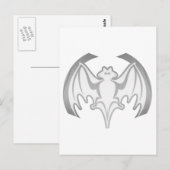 Bat Gray Inv MUSEUM Zazzle Geschenke Postkarte (Vorne/Hinten)