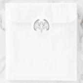 Bat Gray Inv MUSEUM Zazzle Geschenke Runder Aufkleber (Tasche)