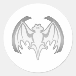 Bat Gray Inv MUSEUM Zazzle Geschenke Runder Aufkleber