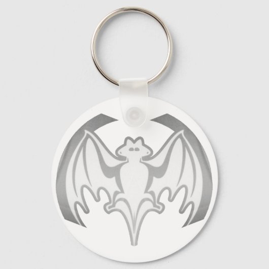 Bat Gray Inv MUSEUM Zazzle Geschenke Schlüsselanhänger (Vorderseite)