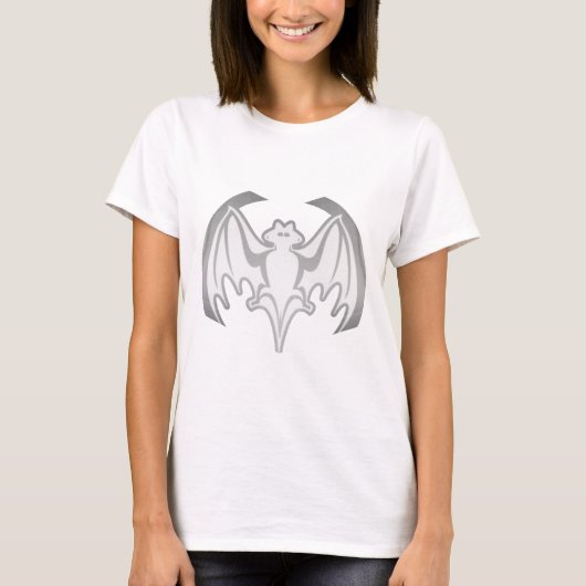 Bat Gray Inv MUSEUM Zazzle Geschenke T-Shirt (Vorderseite)