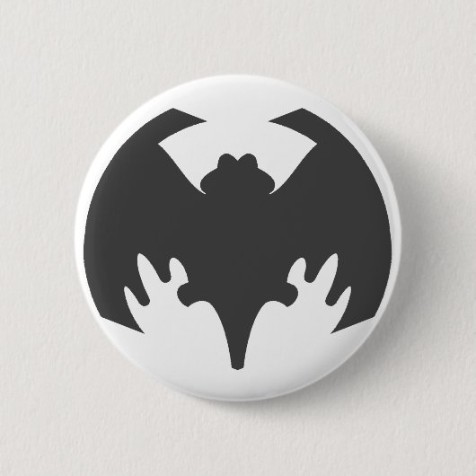 Bat Gray The MUSEUM Zazzle Geschenke Button (Vorderseite)