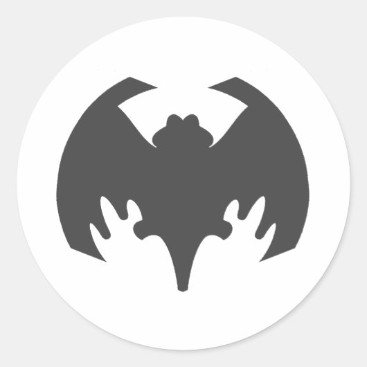 Bat Gray The MUSEUM Zazzle Geschenke Runder Aufkleber (Vorderseite)