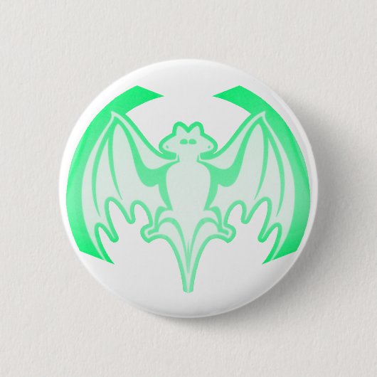 Bat Green Inv MUSEUM Zazzle Geschenke Button (Vorderseite)