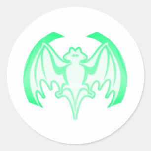 Bat Green Inv MUSEUM Zazzle Geschenke Runder Aufkleber
