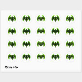 Bat Green MUSEUM Zazzle Geschenke Runder Aufkleber (Blatt)