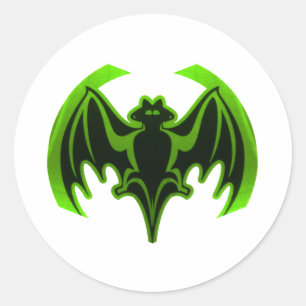 Bat Green MUSEUM Zazzle Geschenke Runder Aufkleber