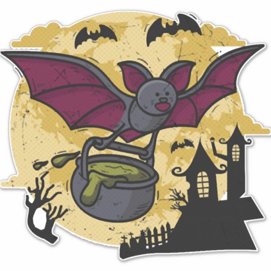 Bat Halloween Aufkleber (Vorderseite)