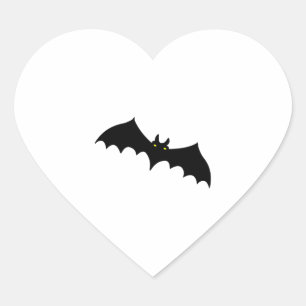 BAT-halloween Herz-Aufkleber