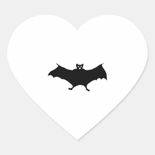 Bat Halloween Herz-Aufkleber (Vorderseite)