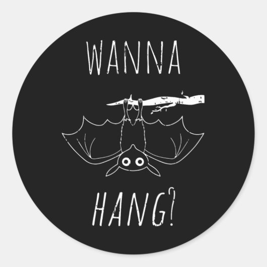 Bat Halloween Kostüm Cool HangAnimal Men Wome Runder Aufkleber (Vorderseite)