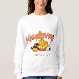 Bat Halloween-Party Skull Monogram Design Modern Sweatshirt