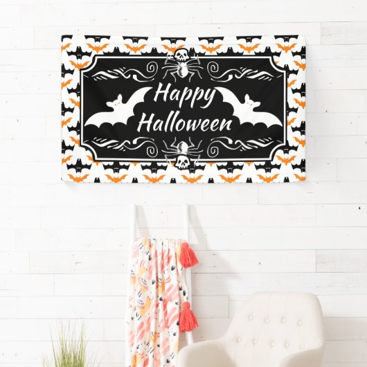 Bat Halloween Pattern Banner (Insitu)