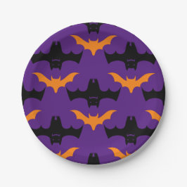Bat Halloween Pattern Pappteller