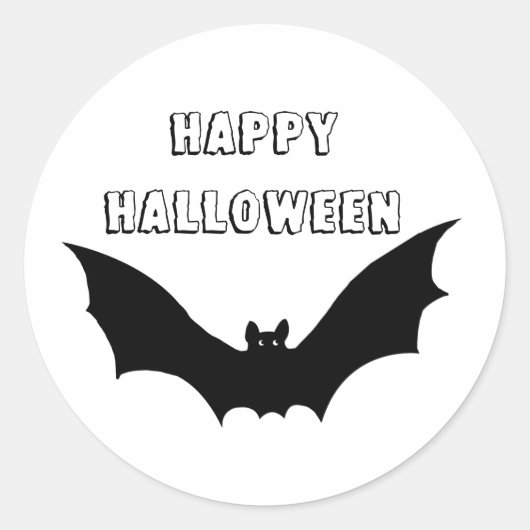 Bat Happy Halloween Classic Round Sticker (Vorderseite)