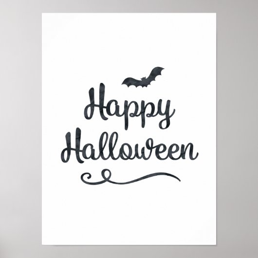 Bat Happy Halloween Party Niedliche Typografie Kun Poster (Vorne)