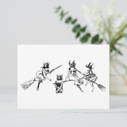 Bat Hexen Einladung (Stehend Vorderseite)