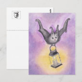 Bat Holding a Lantern Postkarte (Vorne/Hinten)